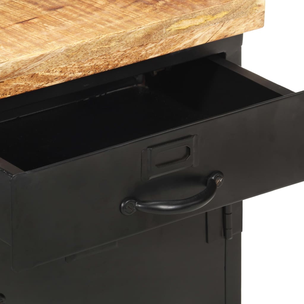 Comodino 40x30x52 cm in Legno di Mango Grezzo - homemem39