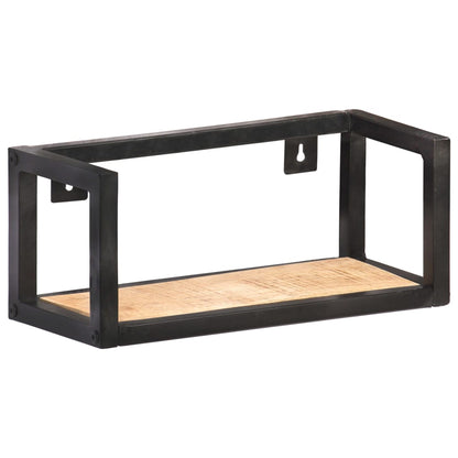 Mensole a Muro 2 pz 40 cm in Legno Massello di Mango Grezzo | homemem39