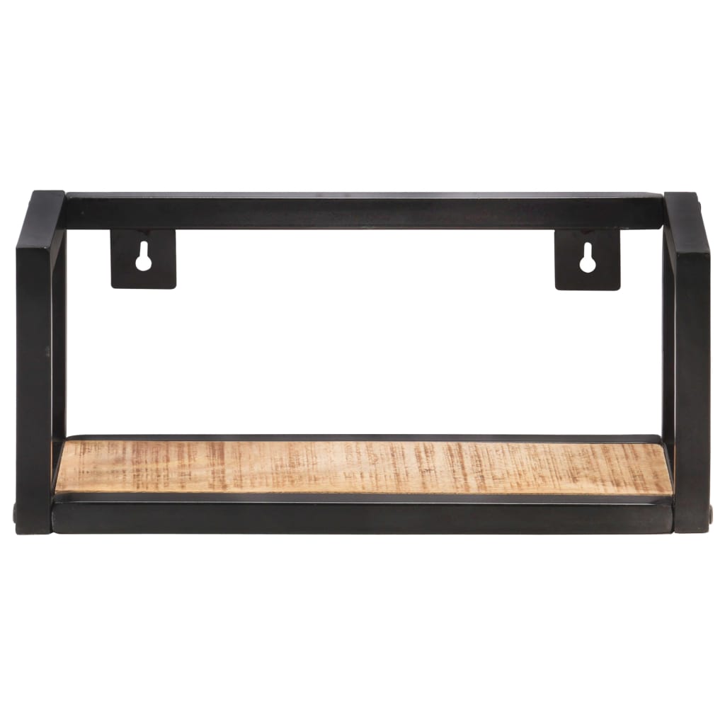 Mensole a Muro 2 pz 40 cm in Legno Massello di Mango Grezzo | homemem39