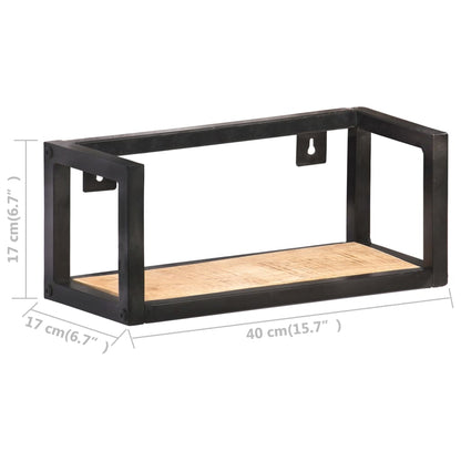 Mensole a Muro 2 pz 40 cm in Legno Massello di Mango Grezzo | homemem39