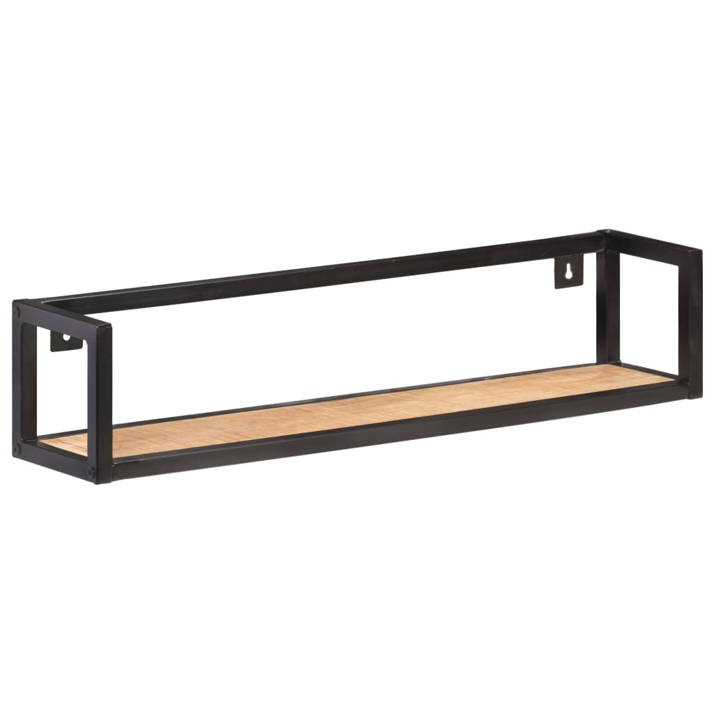 Mensole a Muro 2 pz 80 cm in Legno Massello di Mango Grezzo | homemem39