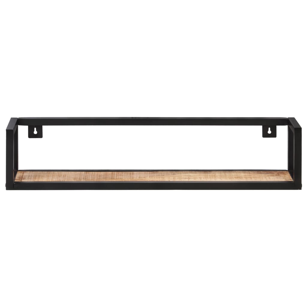 Mensole a Muro 2 pz 80 cm in Legno Massello di Mango Grezzo | homemem39