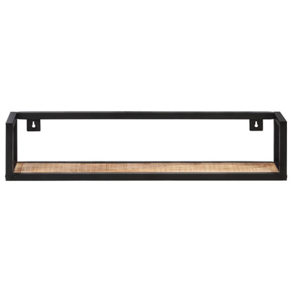 Mensole a Muro 2 pz 80 cm in Legno Massello di Mango Grezzo | homemem39