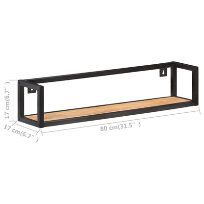 Mensole a Muro 2 pz 80 cm in Legno Massello di Acacia | homemem39