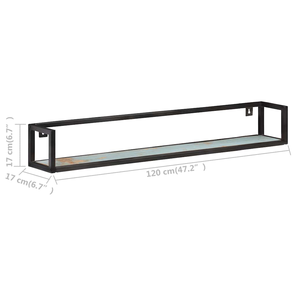 Mensole a Muro 2 pz 120 cm in Legno Massello di Recupero | homemem39