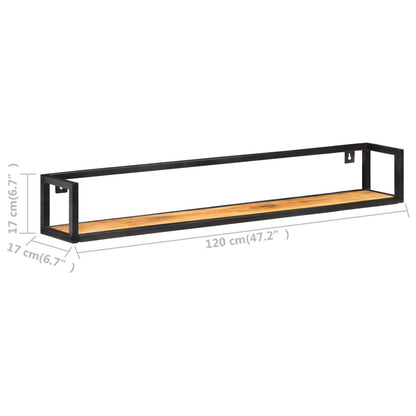 Mensole a Muro 2 pz 120 cm in Legno Massello di Acacia | homemem39