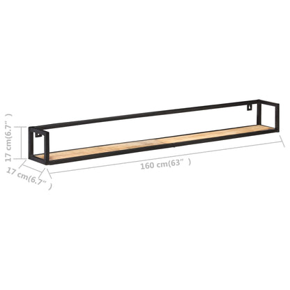Mensole a Muro 2 pz 160 cm in Legno di Mango Grezzo | homemem39