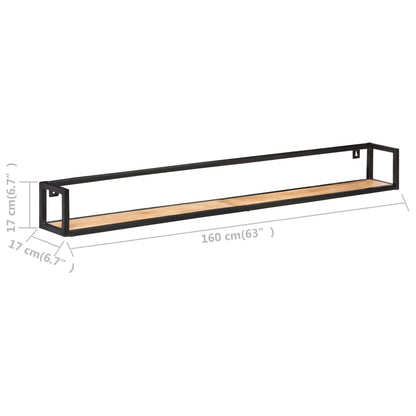 Mensole a Muro 2 pz 160 cm in Legno Massello di Acacia | homemem39