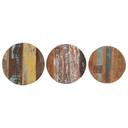 Tavolini Laterali 3 pz in Legno Massello di Recupero - homemem39