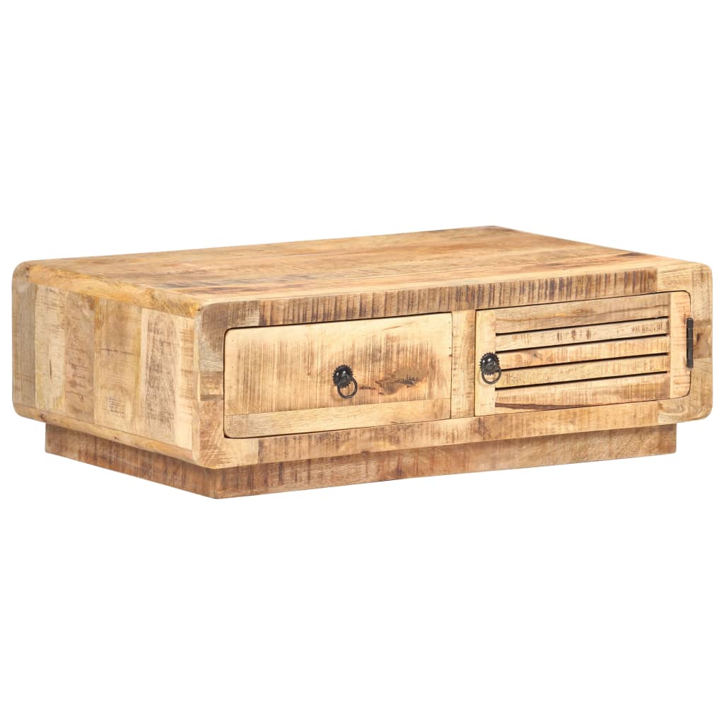 Tavolino da Salotto 90x60x29 cm in Legno di Mango Grezzo | homemem39