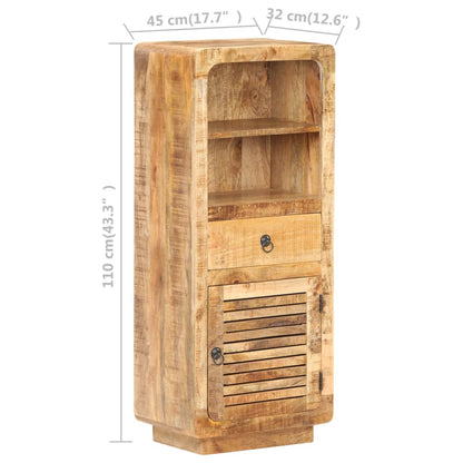 Credenza Alta 45x32x110 cm in Legno Massello di Mango Grezzo