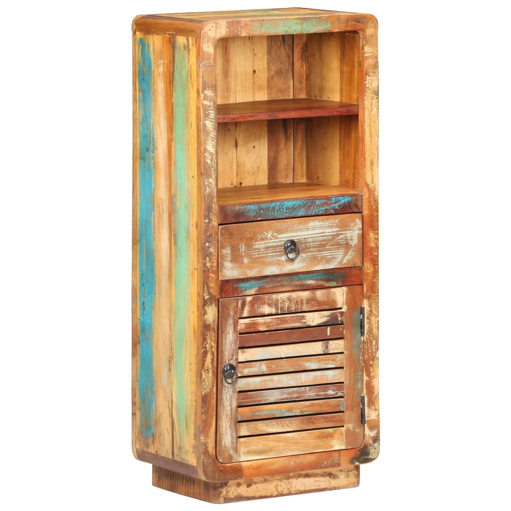 Credenza Alta 45x32x110 cm in Legno Massello di Recupero
