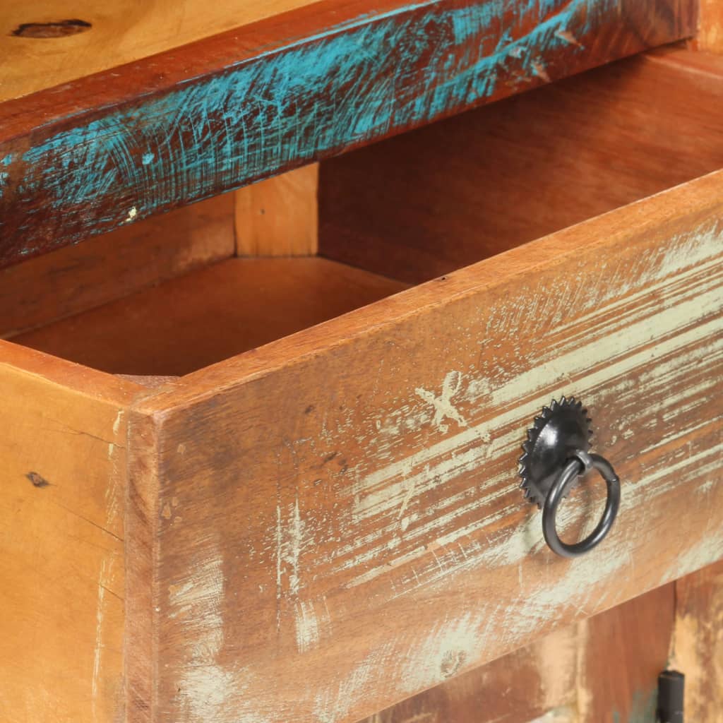 Credenza Alta 45x32x110 cm in Legno Massello di Recupero