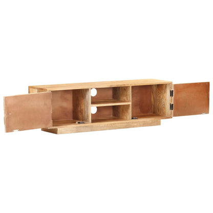 Mobile Porta TV 116x30x35 cm in Legno Massello di Mango - homemem39