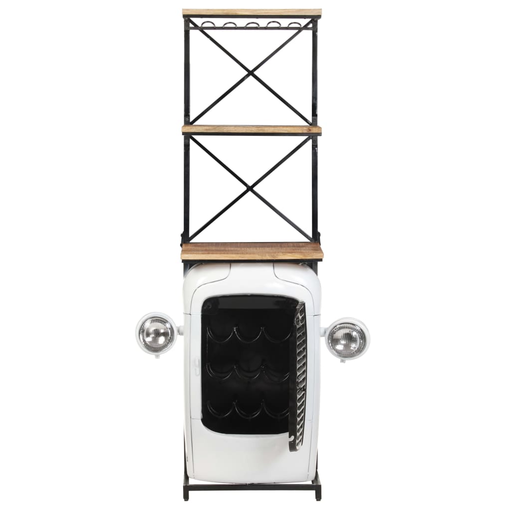 Cantinetta per Vini a Trattore Bianca 49x31x172 cm Mango Grezzo - homemem39