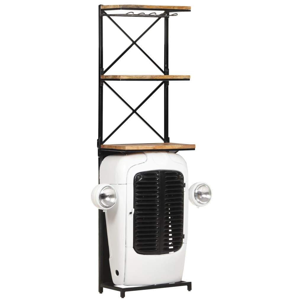 Cantinetta per Vini a Trattore Bianca 49x31x172 cm Mango Grezzo - homemem39