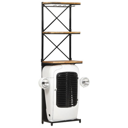 Cantinetta per Vini a Trattore Bianca 49x31x172 cm Mango Grezzo - homemem39