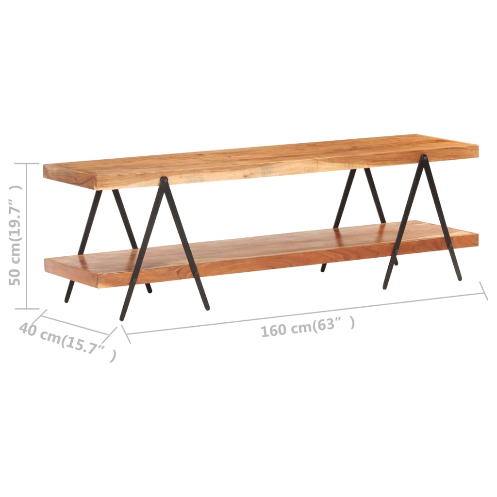 Mobile Porta TV 160x40x50 cm in Legno Massello di Acacia - homemem39