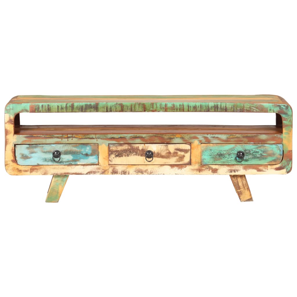 Mobile Porta TV 117x30x41 cm in Legno Massello di Recupero - homemem39