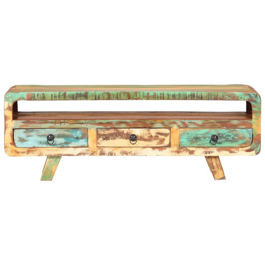 Mobile Porta TV 117x30x41 cm in Legno Massello di Recupero - homemem39