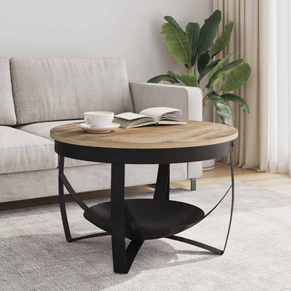 Tavolino da Salotto Ø68x43cm in Legno di Mango Grezzo | homemem39