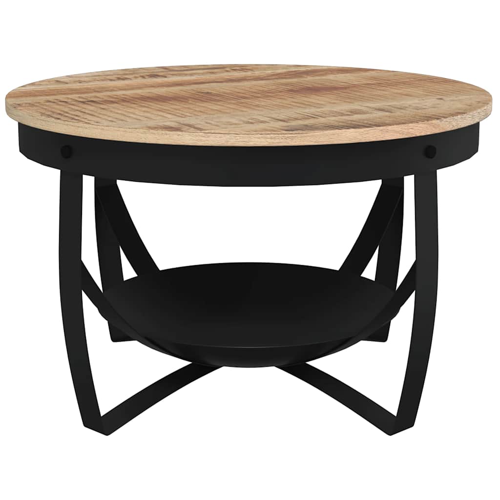 Tavolino da Salotto Ø68x43cm in Legno di Mango Grezzo | homemem39
