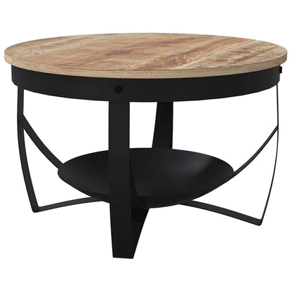 Tavolino da Salotto Ø68x43cm in Legno di Mango Grezzo | homemem39