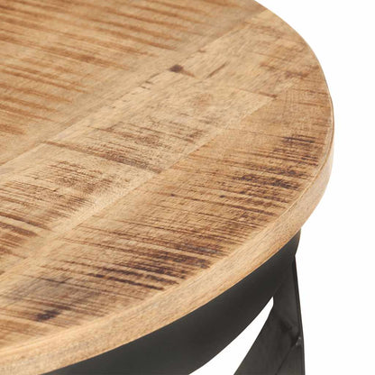 Tavolino da Salotto Ø68x43cm in Legno di Mango Grezzo | homemem39