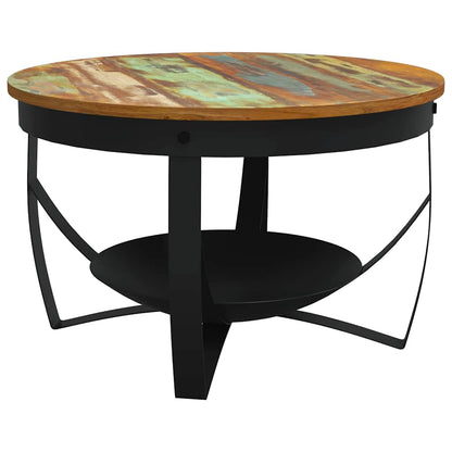Tavolino da Salotto Ø68x43 cm in Legno Massello di Recupero | homemem39