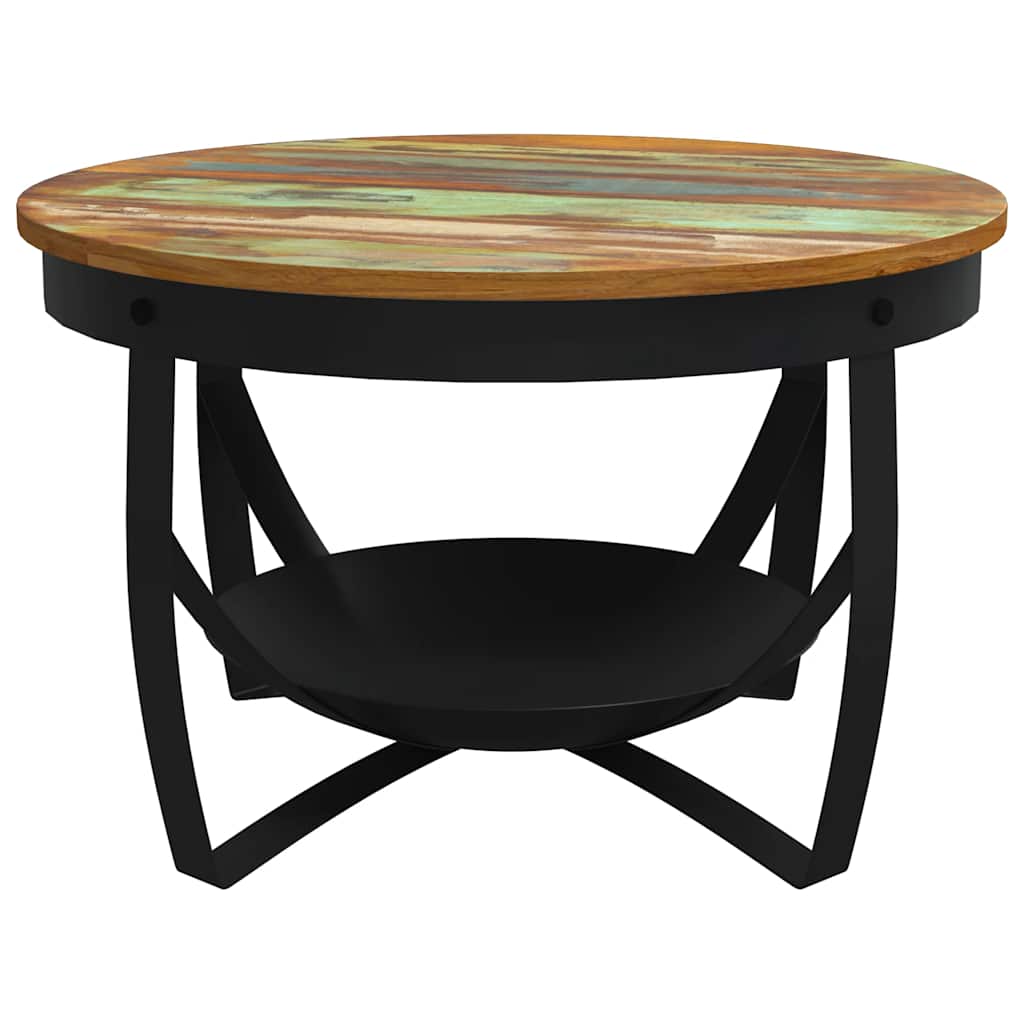 Tavolino da Salotto Ø68x43 cm in Legno Massello di Recupero | homemem39