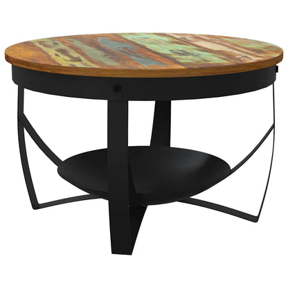 Tavolino da Salotto Ø68x43 cm in Legno Massello di Recupero | homemem39