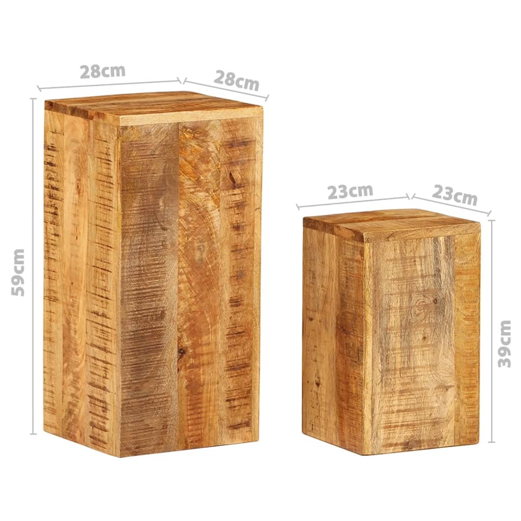 Supporti per Piante 2 pz in Legno Massello di Mango - homemem39