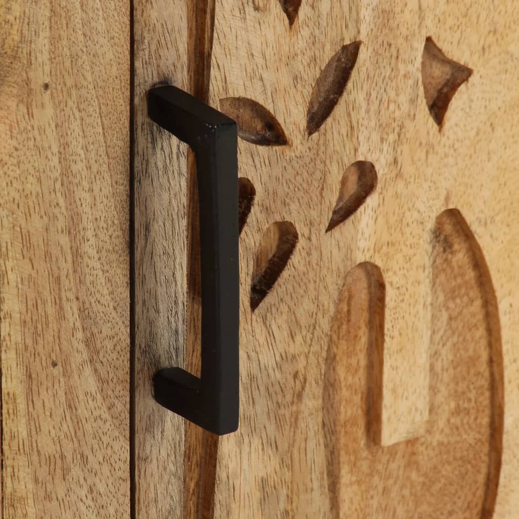 Comodino 40x30x50 cm in Legno Massello di Mango - homemem39