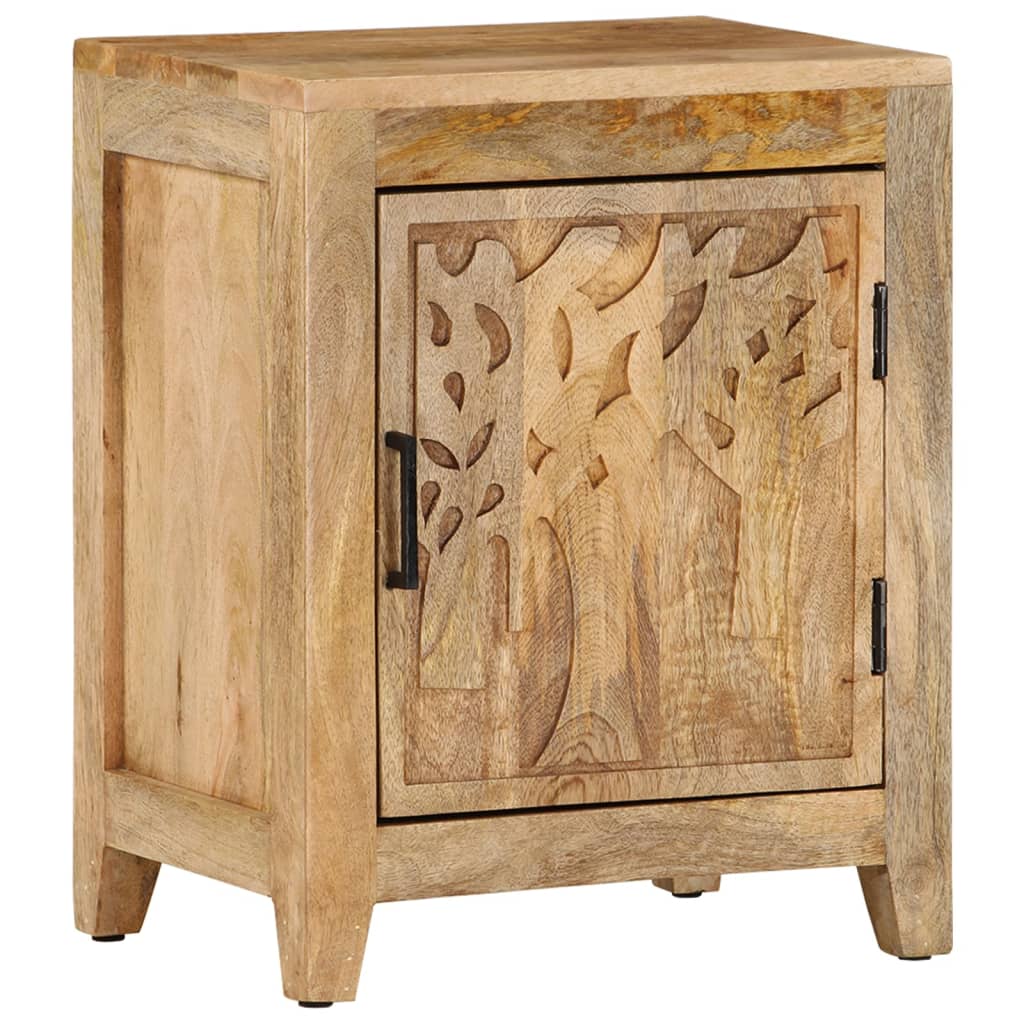 Comodino 40x30x50 cm in Legno Massello di Mango - homemem39