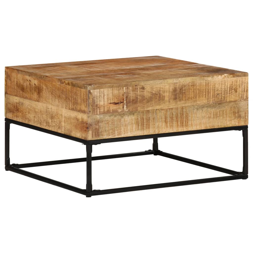 Tavolino da Salotto 68x68x41 cm in Legno di Mango Grezzo - homemem39