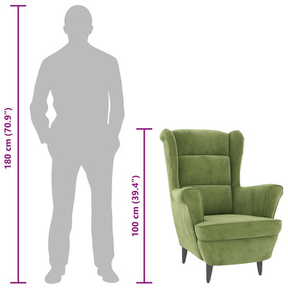 Poltrona Verde Chiaro in Velluto