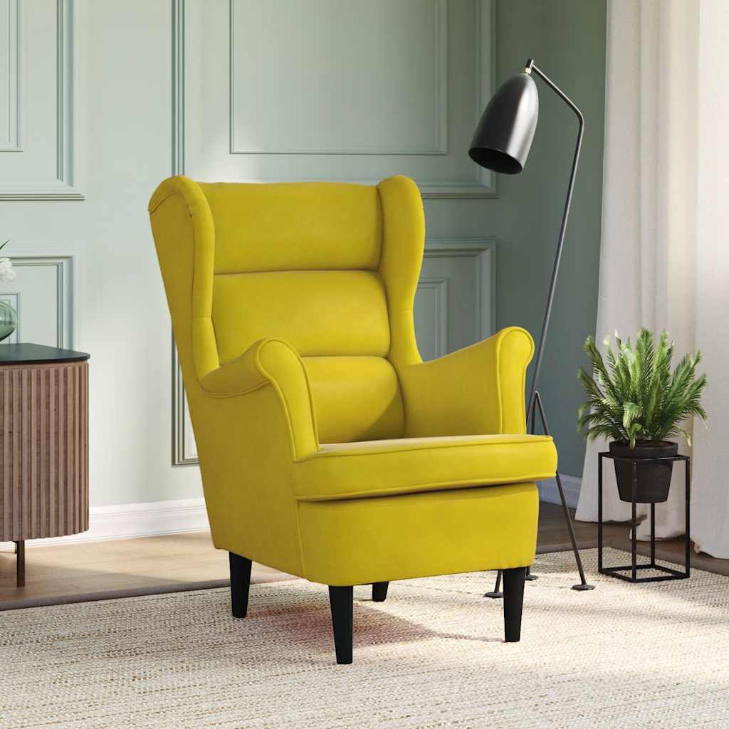 Poltrona Giallo Senape in Velluto