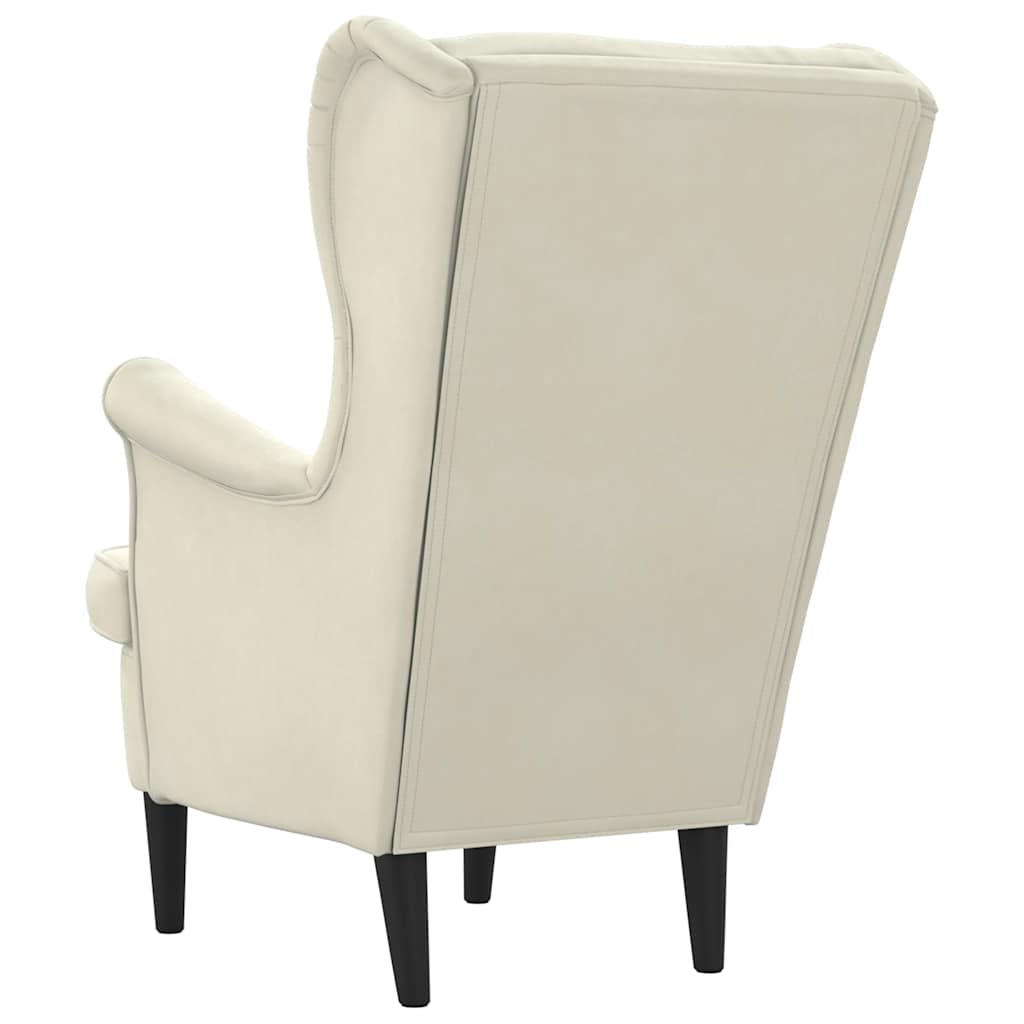 Poltrona Bianco Crema in Velluto