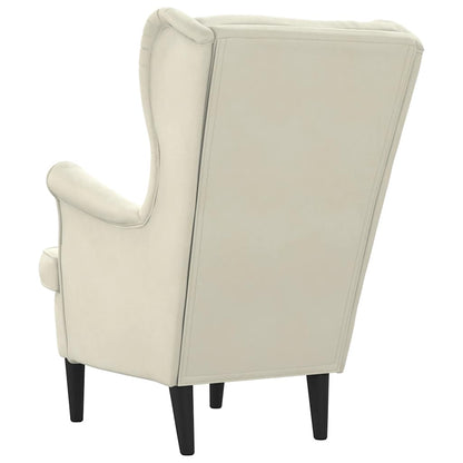 Poltrona Bianco Crema in Velluto