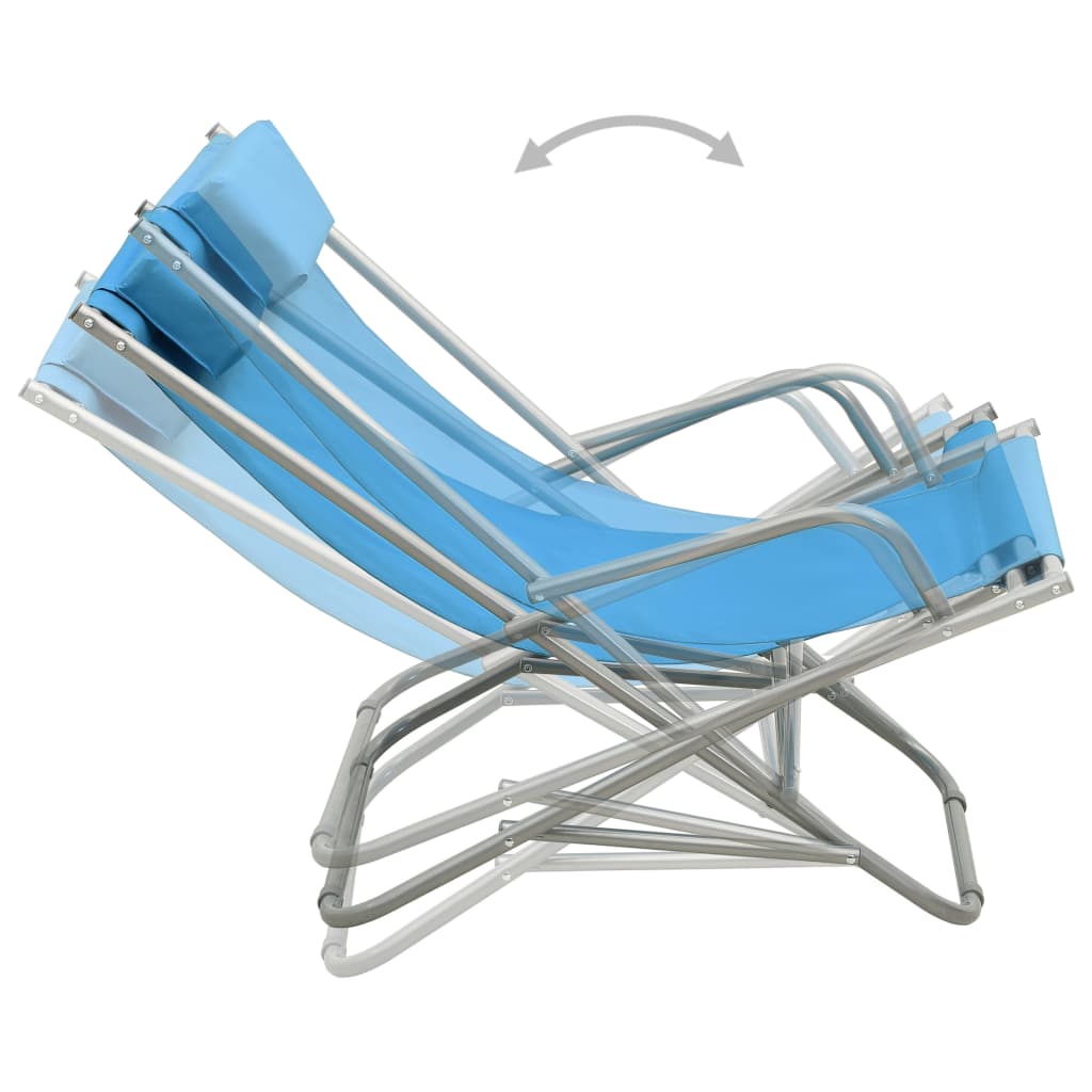 Sedie a Dondolo 2 pz in Acciaio Blu | homemem39