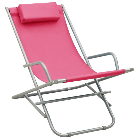 Sedie a Dondolo 2 pz in Acciaio Rosa | homemem39