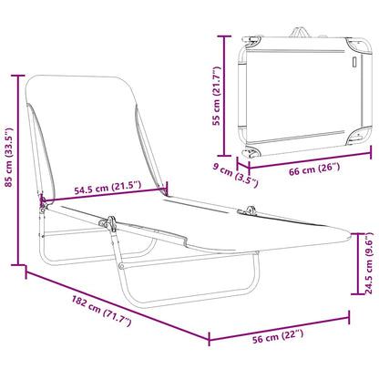 Lettini Prendisole Pieghevoli 2pz in Acciaio e Tessuto Blu - homemem39