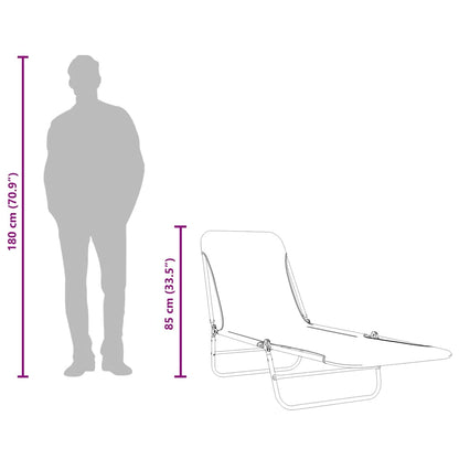 Lettini Prendisole Pieghevoli 2pz in Acciaio e Tessuto Blu - homemem39