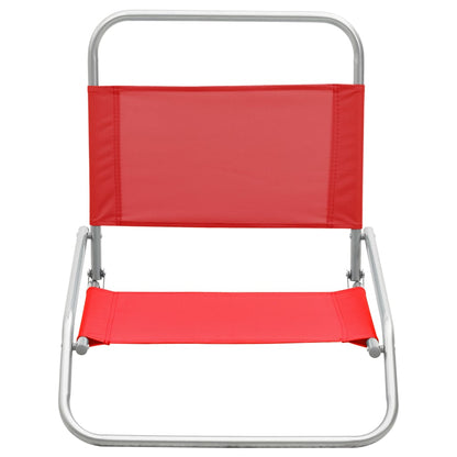 Sedie da Spiaggia Pieghevoli 2 pz in Tessuto Rosso | homemem39