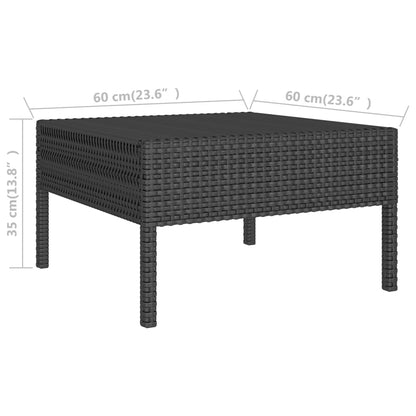 Set Divani da Giardino 3 pz con Cuscini in Polyrattan Nero | homemem39
