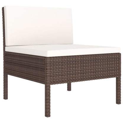 Set Divani da Giardino 2 pz con Cuscini in Polyrattan Marrone - homemem39
