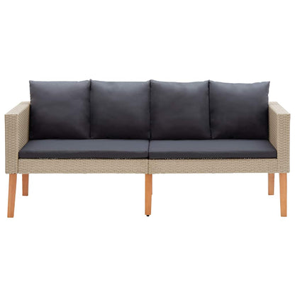 Divano da Giardino a 2 Posti con Cuscini in Polyrattan Beige | homemem39