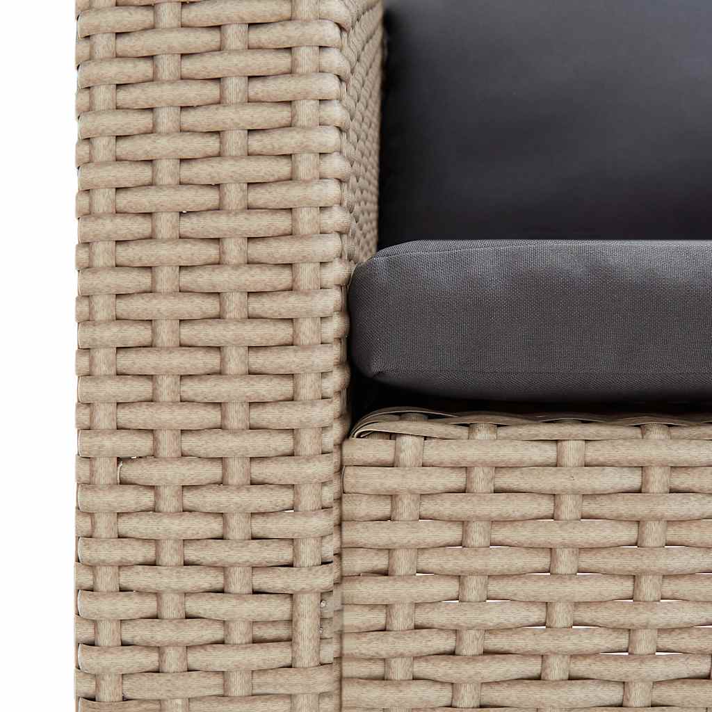 Divano da Giardino a 2 Posti con Cuscini in Polyrattan Beige | homemem39