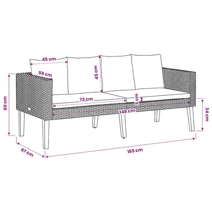 Divano da Giardino a 2 Posti con Cuscini in Polyrattan Beige | homemem39