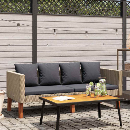 Divano da Giardino a 2 Posti con Cuscini in Polyrattan Beige | homemem39